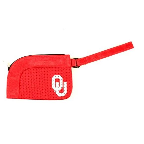 Littlearth Oklahoma Sooners Wristlet NCAA Jersey Stadium Zipper Coin Red OU New - Picture 2 of 3
